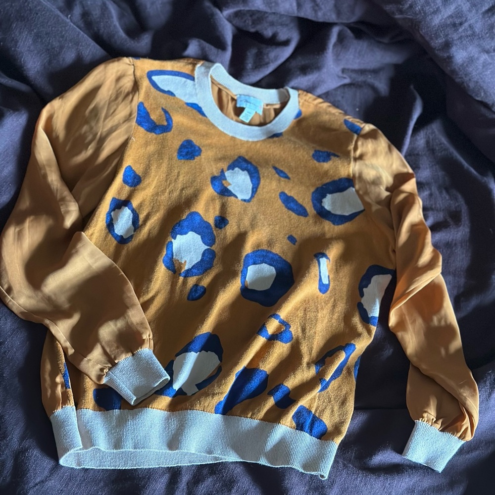 3.1 Phillip Lim for Target Blue Leopard Print Orange Sweater